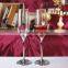 clear lead free champagne drinking glass set with metal stand
