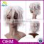 High quality white silk top lace front wig small head short synthetic hair wig