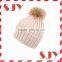 Real Large Raccoon Fur Pom Pom Beanie Winter Hats