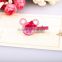 Cute bear ear red color plastic hair clip wholesale copper alligator clip with shining star decorative