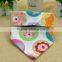 China Good and Cheap Fashion Animal Cartoon Printing Cotton Baby Triangle Bibs Bandana