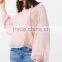 Latest Design Bishop Sleeve Sexy See Through blouses 2016 new designs