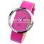Transparent Pink Leather Band Quartz Lady Women's Bracelet Wrist Watch For Girls