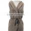 Casual Fleece Sleeveless Hooded Sweater Vest With Belt