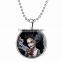 Wholesale Halloween sweater chian silver beads jewelry glow in the dark sorceress picture pendant necklace for children