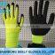 cheapes latex household gloves Knitted Cuff Foam Wrinkle Latex Palm Coated Safety Working Gloves