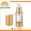 palstic golden cosmetic airless pump bottle 5ml/10ml/ 15ml/20ml/30ml