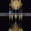 French-Empire-Style Gold Gilt Ormolu Ornate Floor Pendulum Clock, Decorative Grandfather Floor Bronze Dore Clock