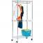 Storage rack with clothes hanger rack