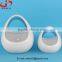 Popular design home decoration white easter ceramic egg basket