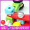 Amusing educational wooden screw assembly toy car for kids,Multipurpose Wooden Toy Screw Nut Combination for children W03C017