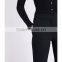 Customized Lady's Apparel Flared Cropped Mid-rise Belt Loops Structured Waist Crepe Trousers(DQM004P)