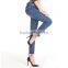 plus size chlothing hot sale low waist closed fit denim pants for women