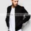 Xinlan Manufacturer High Quality New Design Durable Lightweight 100% Cotton Black Rib Cuffs Running Casual Men Bomber Jacket