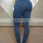 Navy Blue Cotton Polyester Spandex Womens Sweatpants Blank Design Tapered Jogger Pants Slim Fit Plain Ladies Joggers Gym Legging