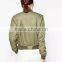 Custom Embroidered Army Green Lady Jacket Bomber Jacket
