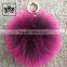 Lovely Pom Pom Ball Real Fox Fur Balls Keychain Gadgets