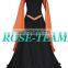 Rose Team-Free Shipping Custom-made Black And Coral Dress Medieval Luxurious Victorian Dress Sexy Carnival Halloween Costume