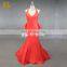 ED Red Sleeveless Flouncing Halter Sexy Mermaid Keyhole Back Evening dresses