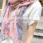 Embellish Infinity Pink Floral Printed Scarf Soft Yarn Muffler Simple Oblong Scarves