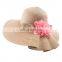 Fashion summer 100% paper floppy wide brim flower accessory beach hat women sex