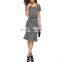 Latest design black and whited houndstooth printed women office dress