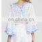 thailand wholesale clothing, fashion summer style women long sleeve floral print jumpsuit with wave border