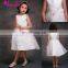 White Color Flower Bow Organza Flower Girl Dresses Patterns