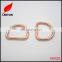 Factory supply Rose gold Welded D ring buckle for leather bag