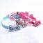 Colorful diamond bow collar for dogs