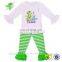 2019 Spring Baby Long Sleeve Shirt Green White Strip Pant Kid Boutique Persnickety Remake Easter Clothes Wholesale Smocked Cloth