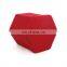 RTS Low factory price Modern Home Furniture  Red hexagon folding storage ottoman with fabric stools