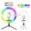 Photo LED Selfie Stick Ring Fill Light Dimmable Camera Phone Ring Lamp With Stand Tripod For Makeup Video Live Studio