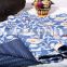 Blue Ikat Kantha Quilt Blanket Indian Handmade Bedspread Throw Gudari Queen Bedding 90 x 108
