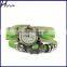Ladies Flower Sense Retro Wrap Around Weave Leather Quartz Bracelet Wrist Watch Green WP007