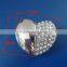 Fashional heart shape crystral usb flash drives, wholesales full capacity crystal usb pendrive