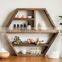 Big wall mount floating deep hexagon shelf 21