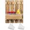 Wooden Mail and Key Holder for Wall Decorative / Rustic Wall Mounted Mail Organizer with 4 Double Key Hooks and 1 Mail Sorter
