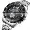 SKMEI 1670 oem factory 3time luxury stainless steel band high quality analog digital watch men