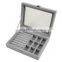 Velvet Glass Ring Earring Jewelry Display Organizer Box Tray Holder Storage Case
