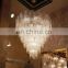 Designer Round Irregular Water Ripple Glass Chandelier Luxury Dining Room Living Room Hotel Hanging Light Indoor Pendant Light