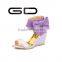 China manufactures bow knot school girls' love wedge shoe summer