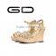 GDSHOE new fashion rhinestone ladies high heel novelty wedge sandals