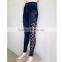 Fashion Printed Denim Cotton Fabric Jegins Slimming Tight Ladies Mesh Jeans Leggings