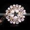 Wedding jewelry zinc alloy multilayer rhinestone pearl full jewelled fancy scarf clip brooch pin                        
                                                                                Supplier's Choice