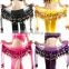 2016 Sexy Chiffon Belly Dance Hip Scarf 58 Coins Sequin Waistband Belt Skirt Hip Wrap 9 Colors Available
