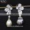 2016 New Model Silver Zirconia Earrings Jewelery Latest Design Of Pearl Earrings