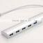 Aluminum 7-Port USB 3.0 SuperSpeed Hub with 5V/4A Power Adapter with LED Indicators