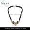 Fashion jewelry Wholesale hot selling animal shaped black bead pendant necklace