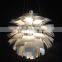 Artichoke pendant lamp in silver, golden finish                        
                                                Quality Choice